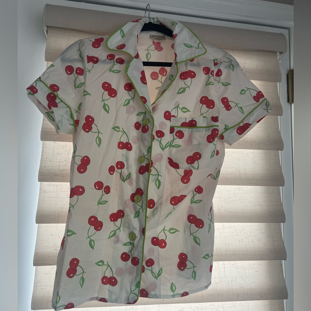 Bedhead 100% cotton cherry pajama PJ top size small S NWOT Never Worn